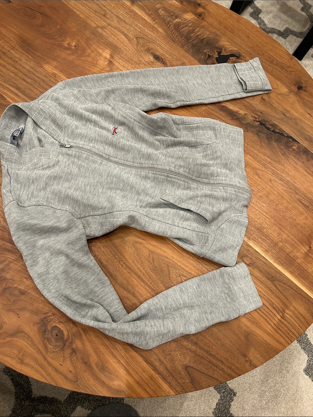 Men's Light Gray Zip-Up Sweater Jacket